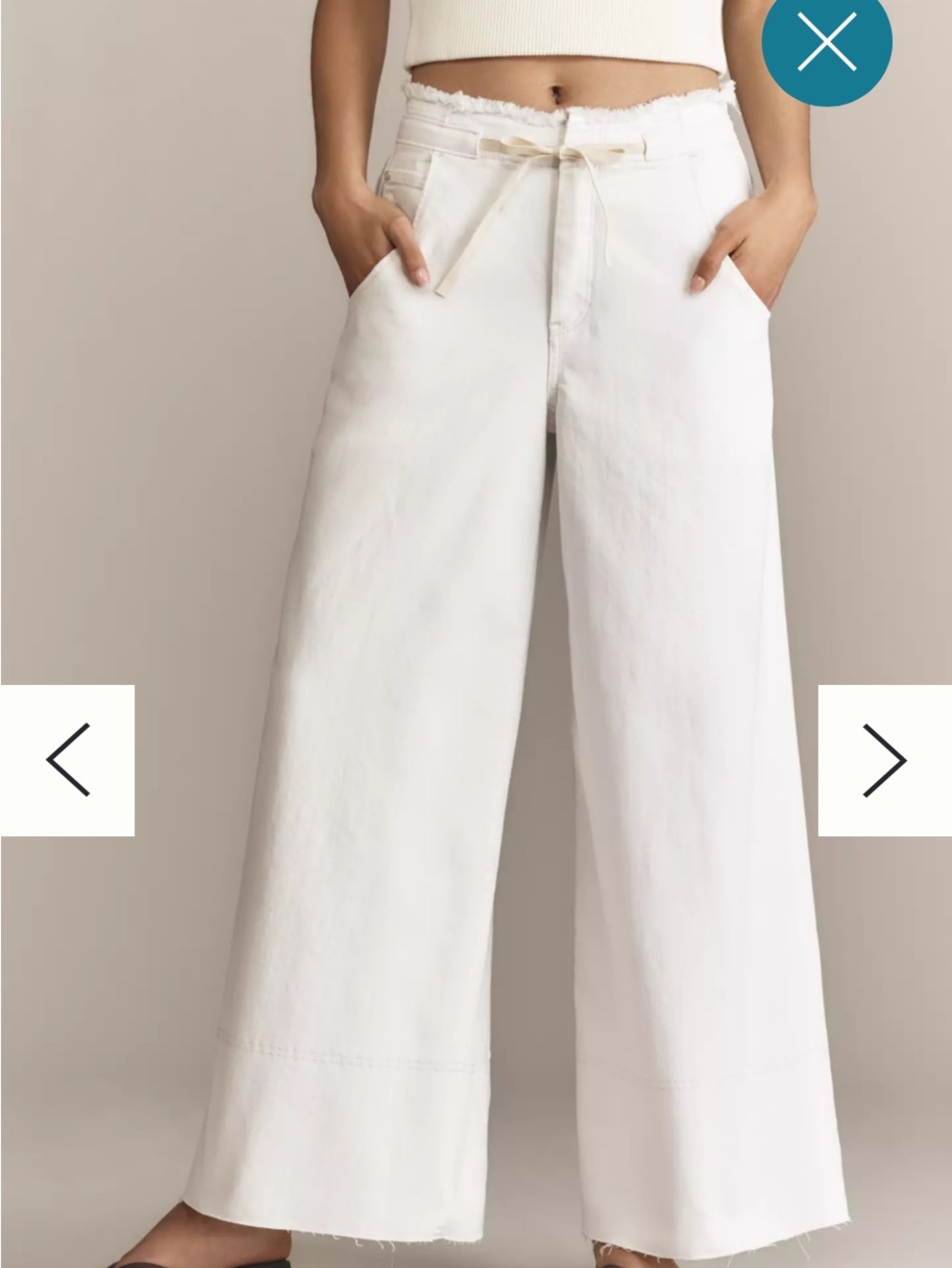 Anthro The Full Raver High-Rise Wide Leg Jeans Pilcro Cream $178 nwot summer - Picture 2 of 11